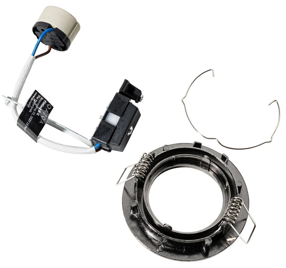 Set van 6 moderne inbouwspots gunmetal GU10 50mm rond kantelbaar - Edu