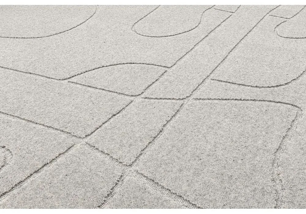 Светлосив вълнен килим 200x300 cm Morphic – Agnella