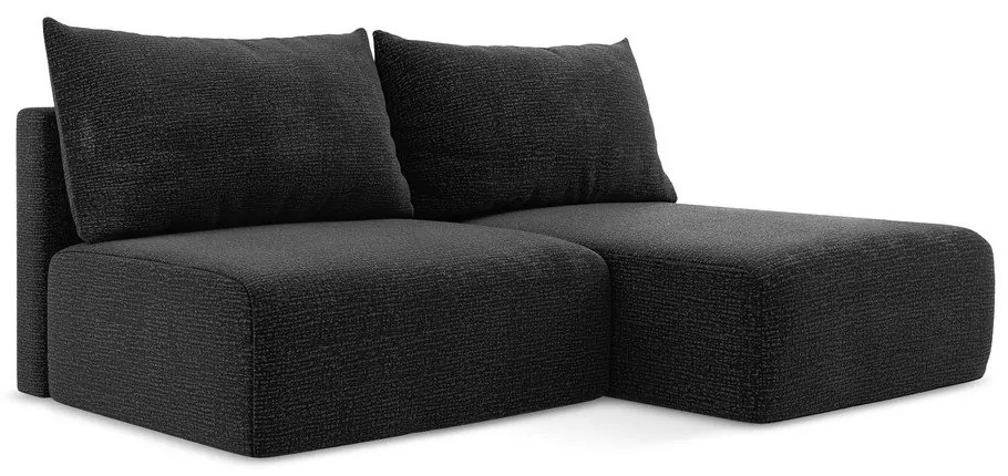 Черен разтегателен ъглов диван с място за съхранение (десен ъгъл) Kalena – Makamii