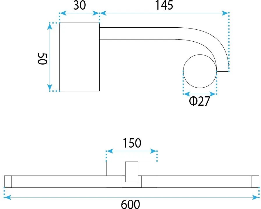 LED аплик за баня APP1888-1W 60cm BLACK
