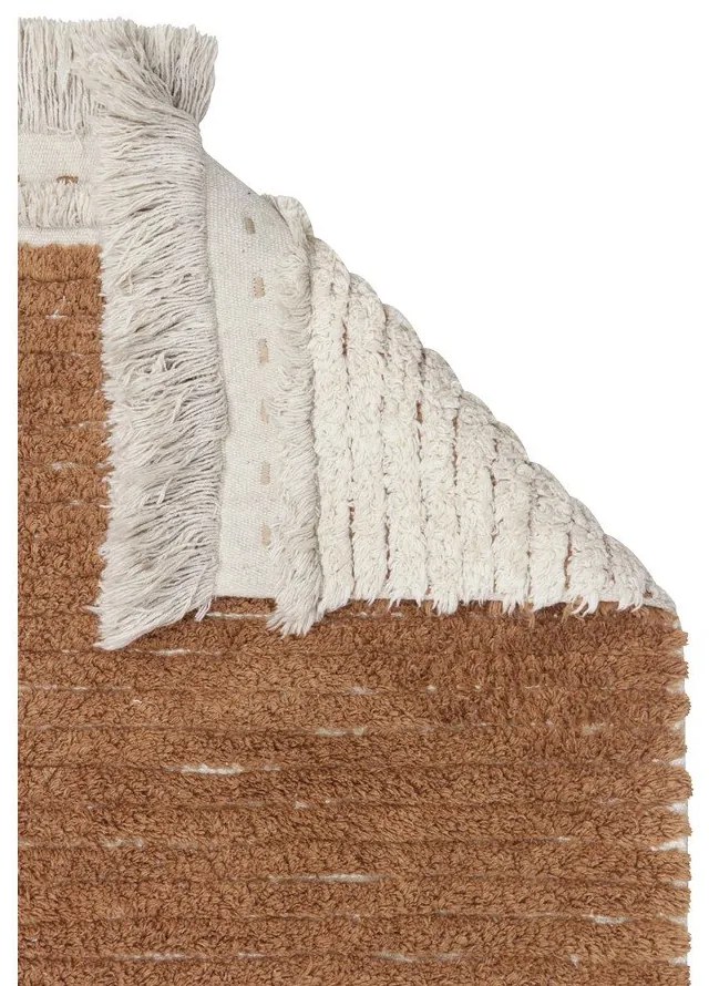 Памучна пътека в тухлен и бежов цвята 80x230 cm Duetto Toffee – Lorena Canals