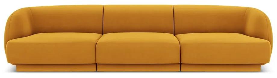 Кадифен диван в цвят горчица 259 см Miley - Micadoni Home