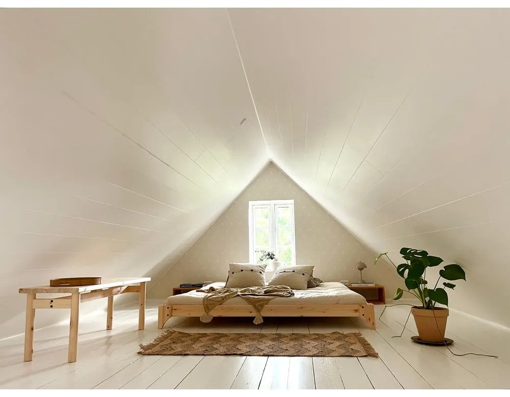 Двойно легло от борова дървесина с решетка 140x200 cm Elan - Karup Design