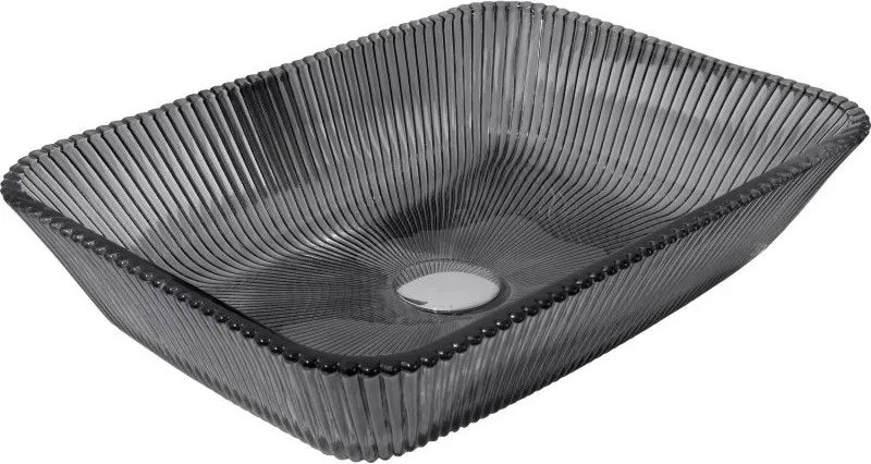 Mexen Tiva стъклена мивка върху плот 46 x 33 cm, черна - 24184670