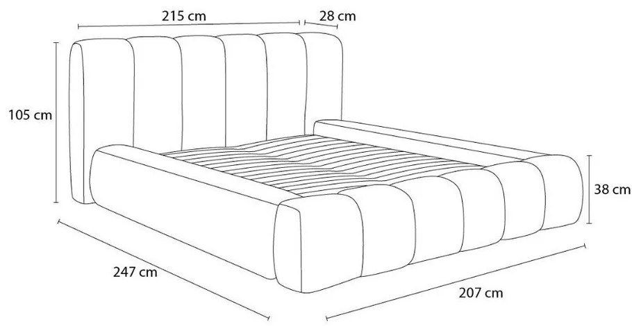 Зелено двойно тапицирано легло с място за съхранение с включена подматрачна рамка 160x200 cm Denali – Bobochic Paris