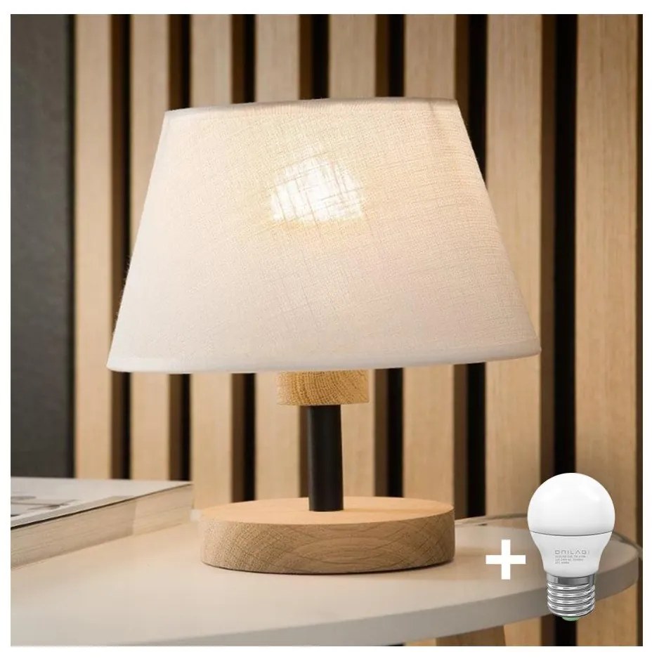 Brilagi - LED Настолна лампа ANTHONY 1xE14/40W/230V дъб/бял