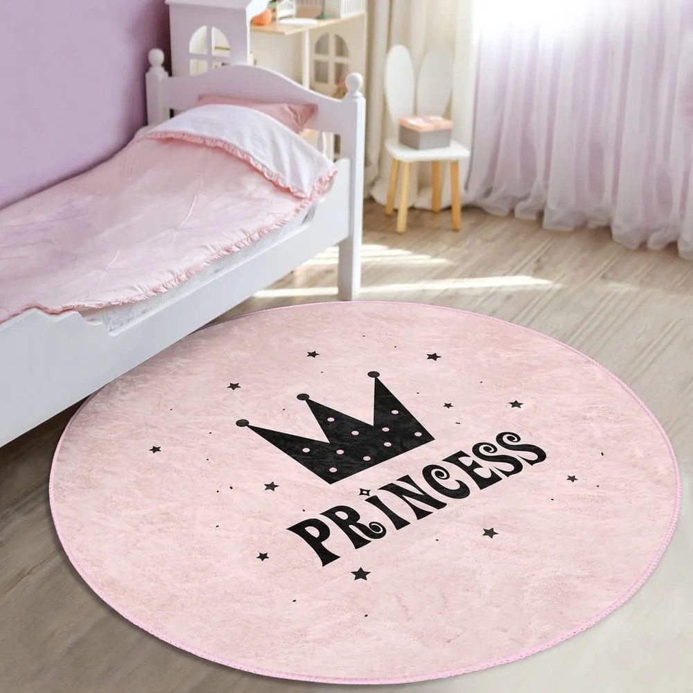 Розов детски килим ø 120 cm Comfort - Mila Home