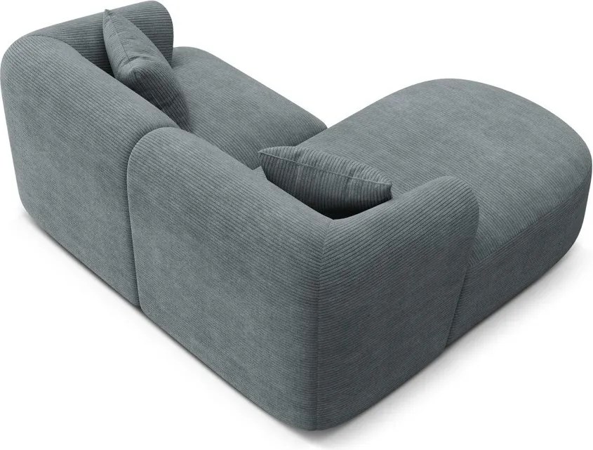 Тъмносив ъглов диван от рипсено кадифе (ляв ъгъл) Campi – Cosmopolitan Design