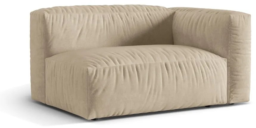 Бежов кадифен модул за диван (десен ъгъл) Martina – Micadoni