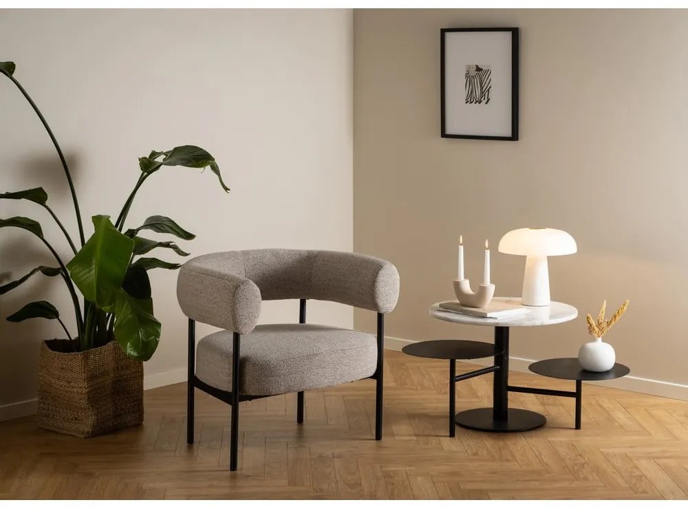 Бяла кръгла масичка за кафе ø 60 cm Lahti – Actona