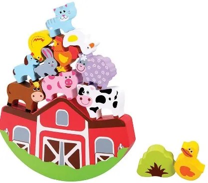 Lelin Toys - Дървена игра за баланс - ферма