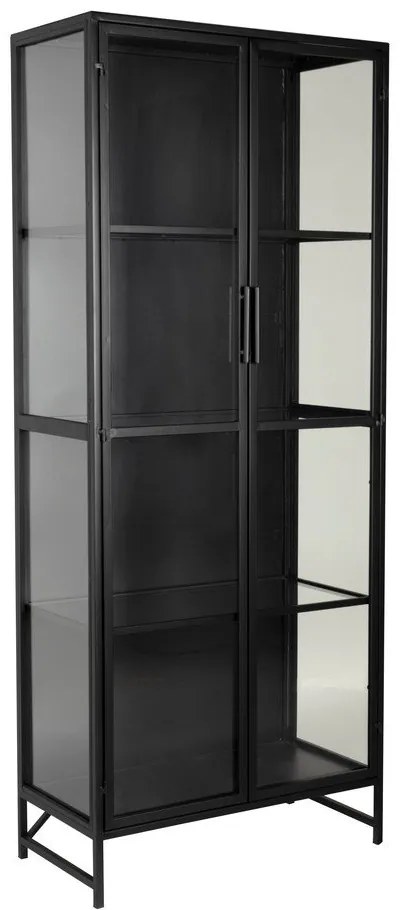 Черна метална витрина 70x170x35 cm Rob – White Label