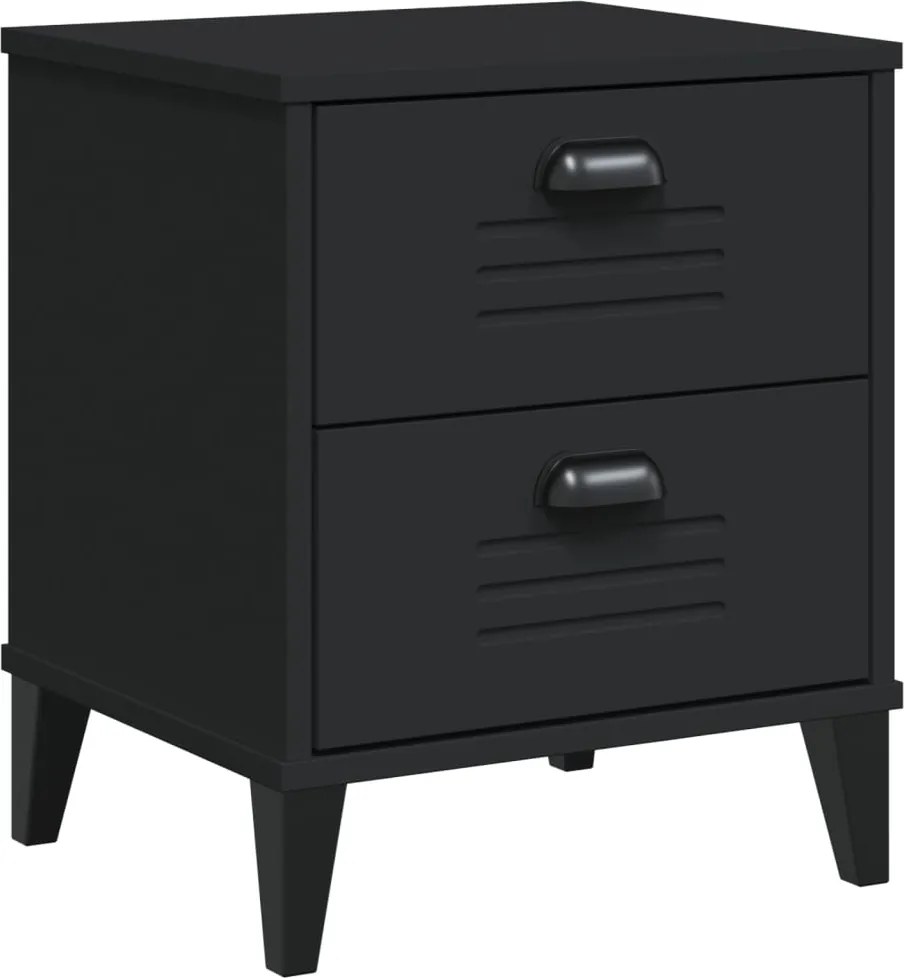 Нощно шкафче VIKEN, черно, инженерно дърво