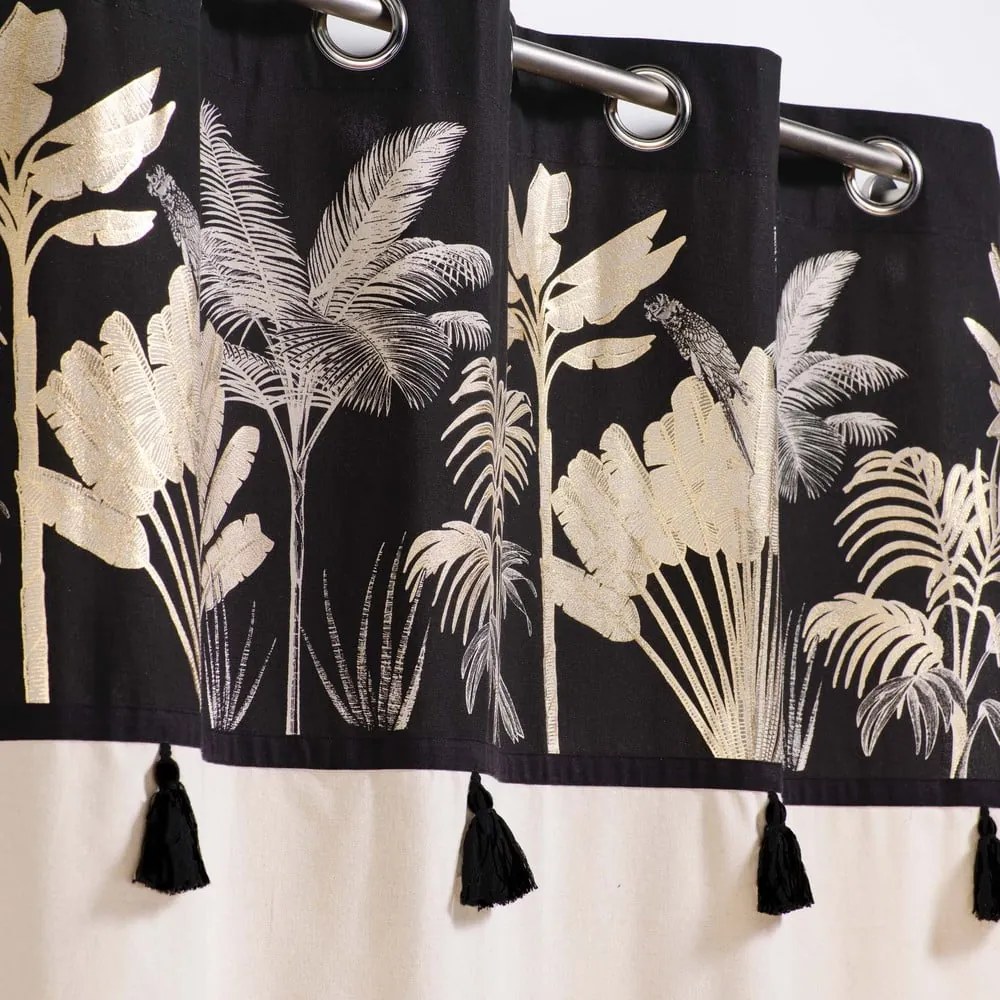 Завеса в черен и бежов цвят 140x240 cm Karaba – douceur d'intérieur