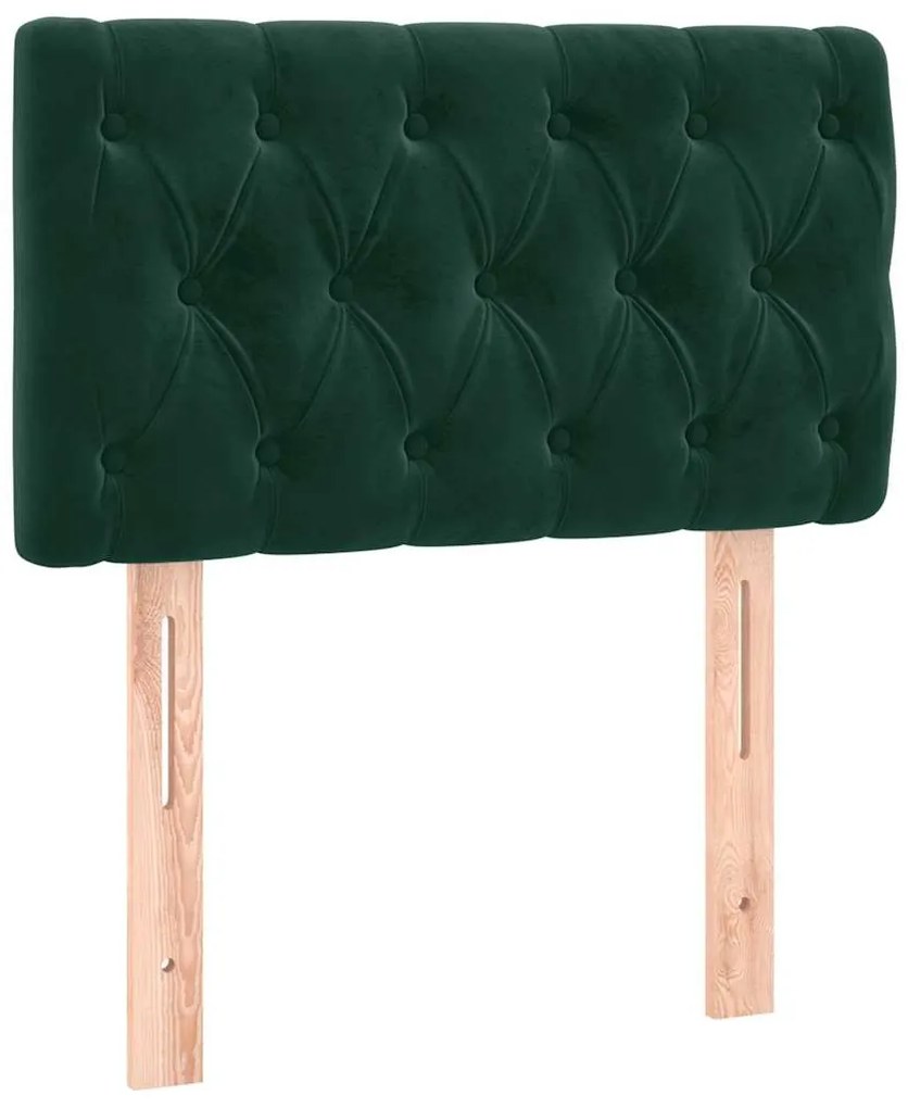 346309 vidaXL Горна табла за легло, тъмнозелена, 80x7x78/88 см, кадифе