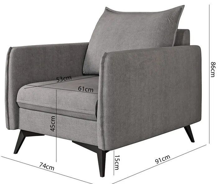 Сиво кресло Juli Bis – Ropez