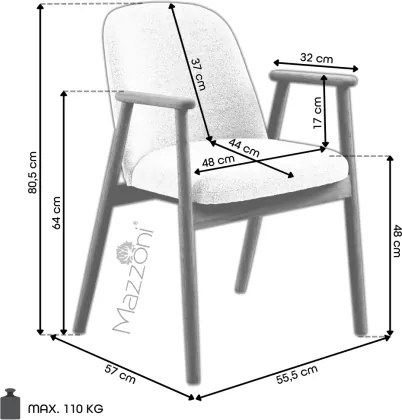 РОДЭРИЦ Кафяво Таупе (Монза 40)/рамка от лакиран опушен дъб (цвят орех) - ДЪРВЕН СТОЛ БУКЛЕ ЗА ВСЕКИДНЕВНА ТРАПЕЗАРИЯ КУХНЯ