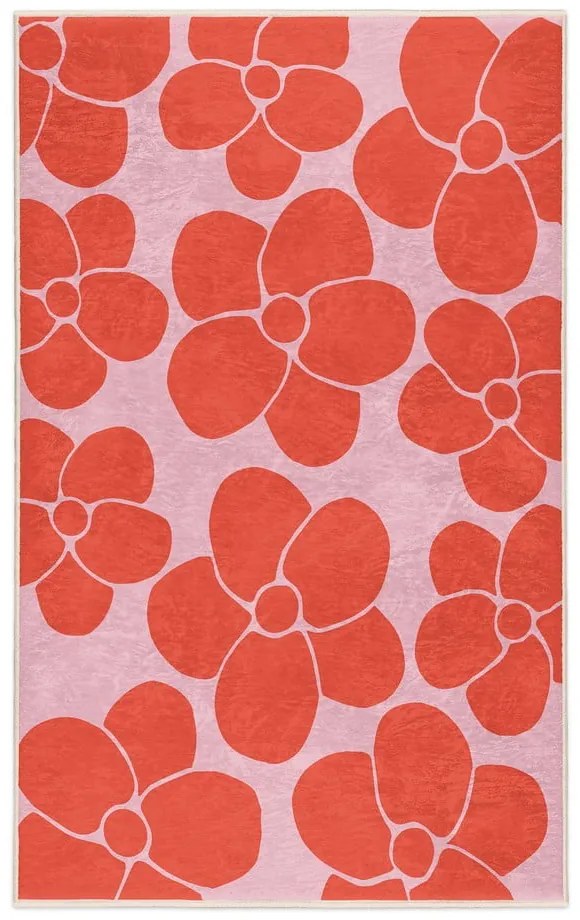 Червено-розов килим подходящ за пране 160x230 cm Poppy Fields – Mila Home