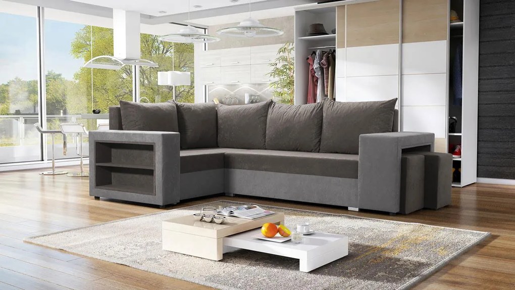 Ъглов диван Milano-Gray light - Gray dark-Left