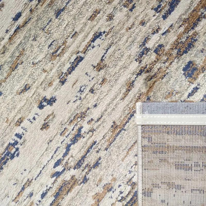 Дизайнерски килим с кафяво-бежово и синьо Ширина: 200 см | Дължина: 290 см