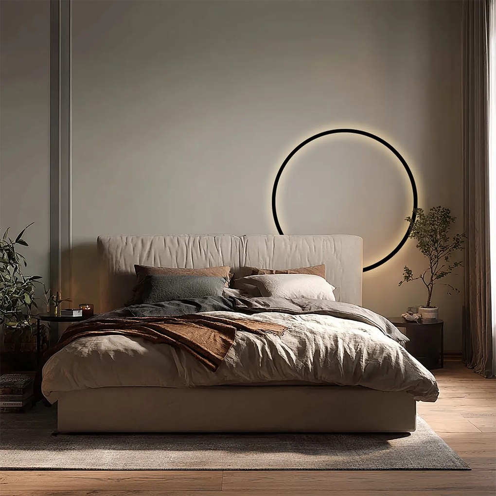 Дизайнерска стенна лампа черна 67cm вкл. LED 3-степенно димиране - Anello