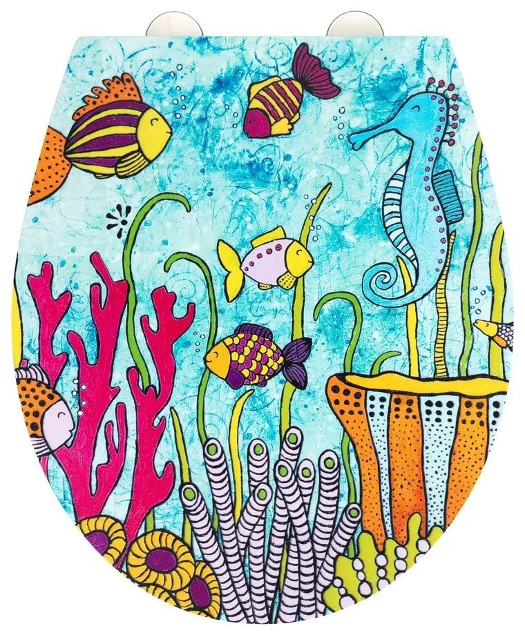 Тоалетна чиния с автоматично затваряне 37 x 44,5 см Rollin'Art Ocean Life – Wenko