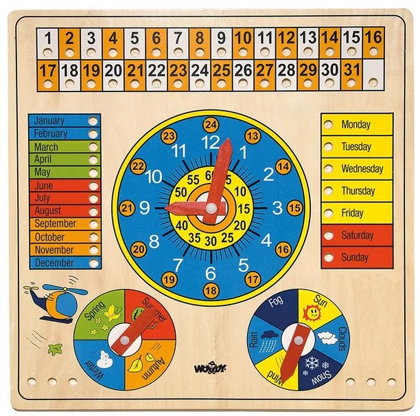 Woody - Дървен календар с часовник