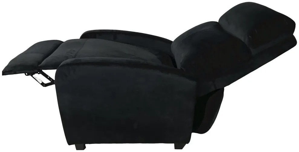 Стилен фотьойл с накланяне от черно кадифе