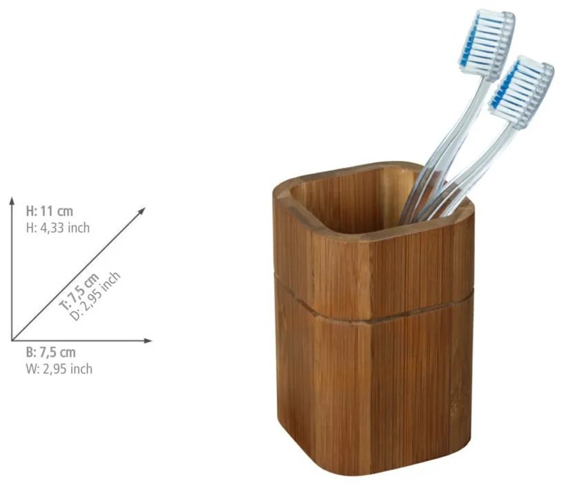 Кафяв бамбуков комплект аксесоари за баня Serro – Wenko