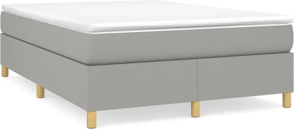 3120961 vidaXL Рамка за легло с пружини, светлосива, 140x200 см, плат