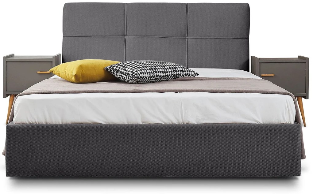 Тапицирано легло Manhattan-Gkri-150 x 200-Χωρίς μηχανισμό ανύψωσης