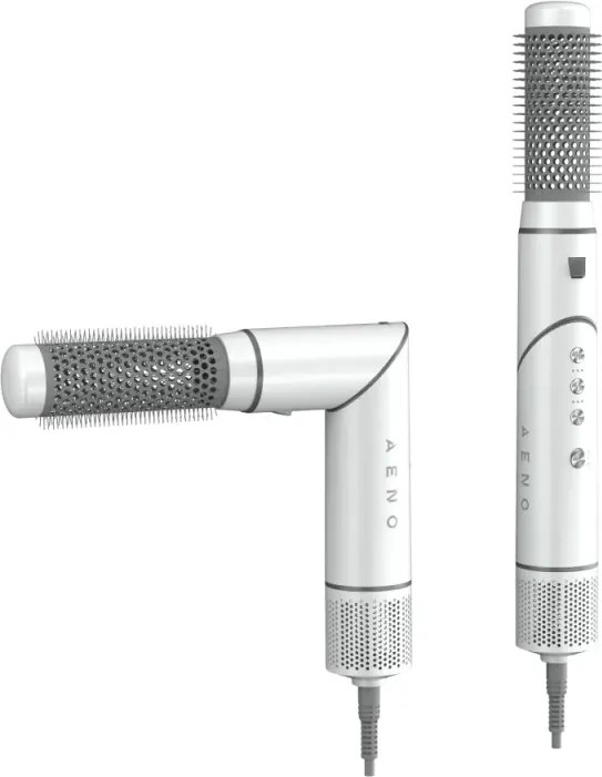 Уред за сушене и стилизиране на коса AENO HS1 AHS0001, 1200W, 4 скорости, 4 нива, 7 приставки, Йонизиране, Бял