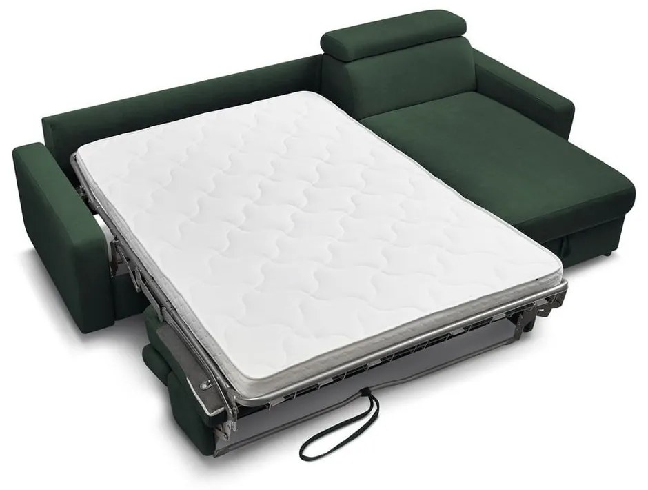 Тъмнозелен разтегателен ъглов диван (променлив) Monaco – Bobochic Paris