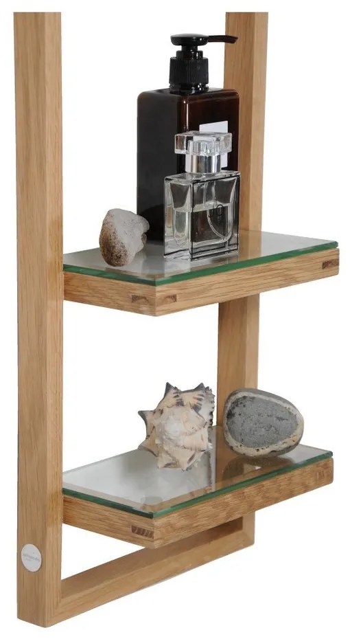 Стенен рафт от дъбова дървесина, височина 81 см Zone - Wireworks