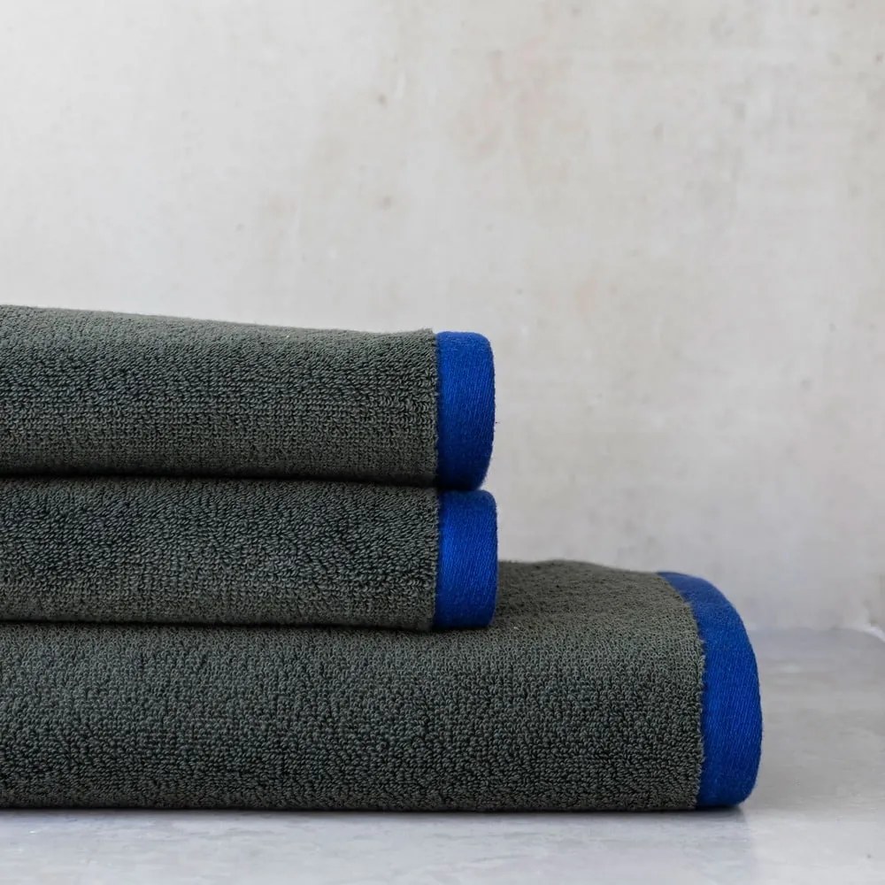 Тъмнозелени/сини кърпи в комплект от 2 бр. от органичен памук от тери 40x55 cm Soft – Mette Ditmer Denmark