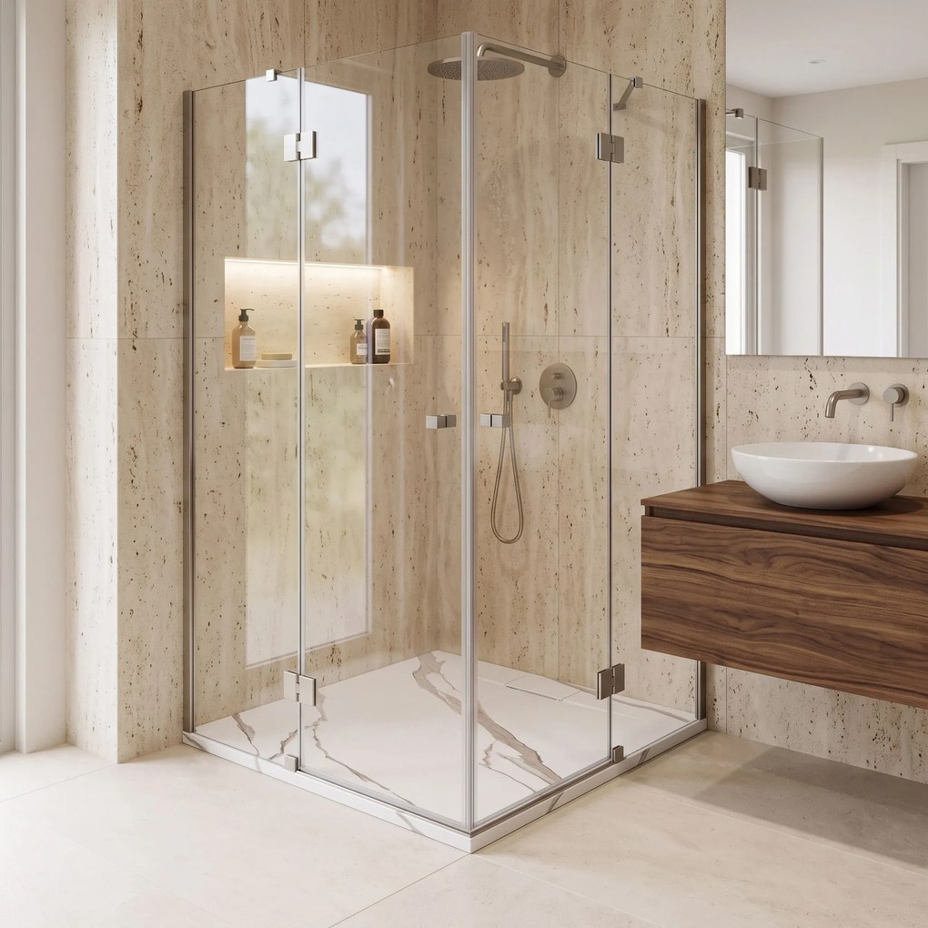 Корито за душ кабина Bazalt CARRARA WHITE 90x90