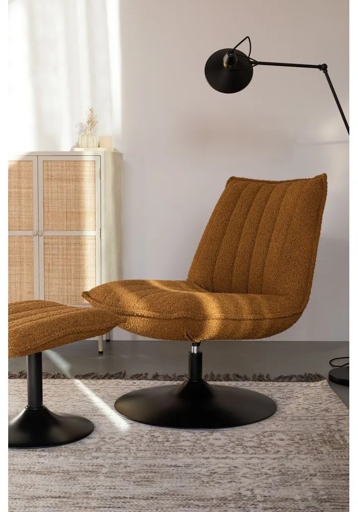 Стол в цвят охра от плат bouclé Jax - White Label