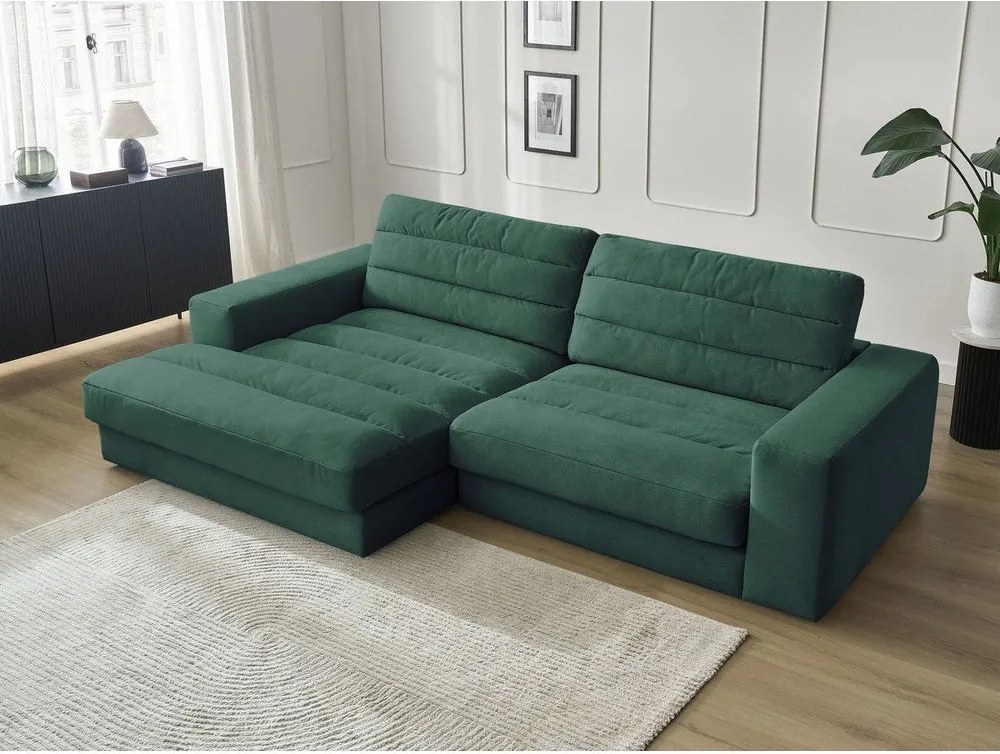 Зелен кадифен ъглов диван (ляв ъгъл) Sierra – Bobochic Paris