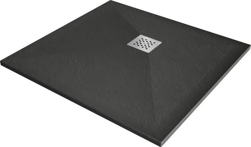 Mexen Stone+ квадратен композитен поддушов поднос 100 x 100 см, антрацит - 44711010