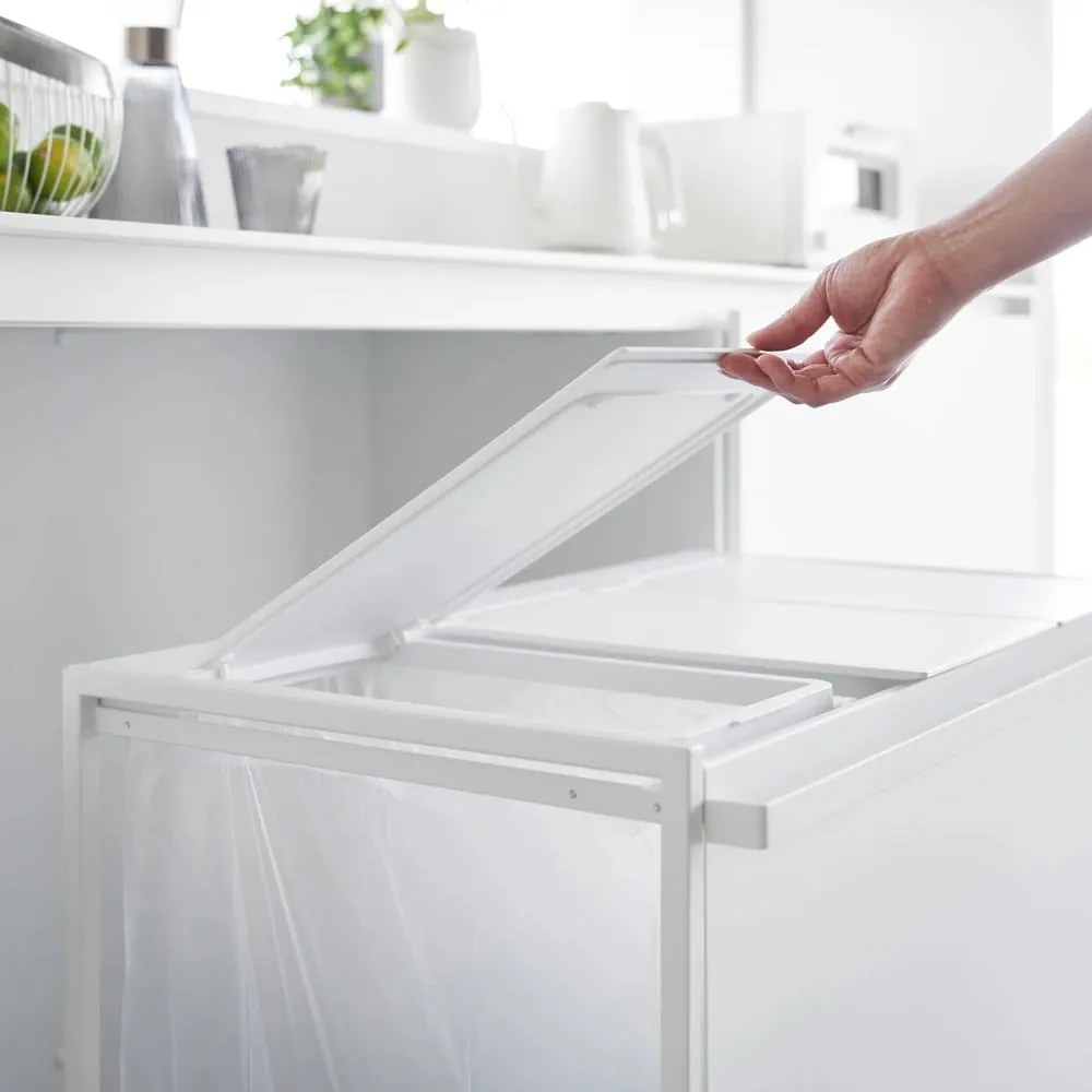 Бяло метално кошче за рециклиране Tower – YAMAZAKI