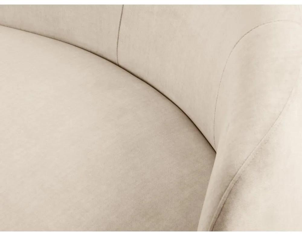 Асиметричен диван от бежово кадифе , ляв Debbie - Mazzini Sofas