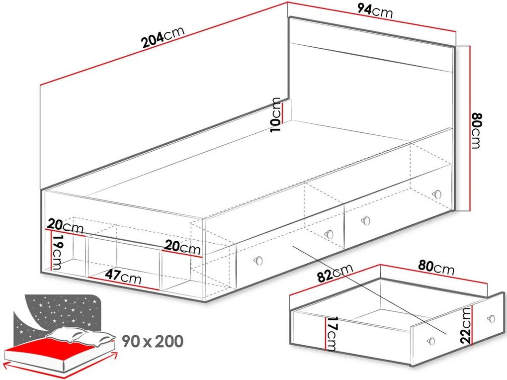 легло Pixel-90 x 200