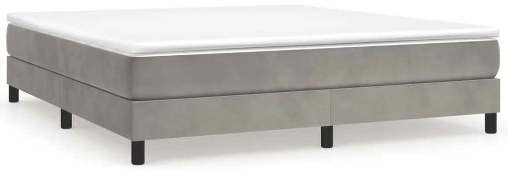 3120784 vidaXL Рамка за легло с пружини, светлосива, 180x200 см, кадифе