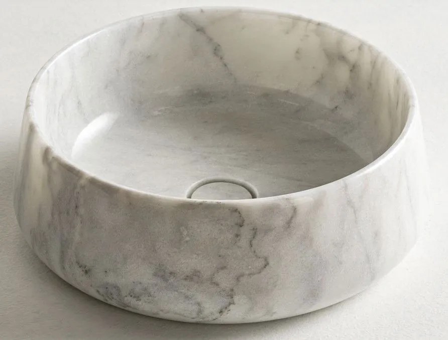 Мраморен умивалник Fossil-Бял