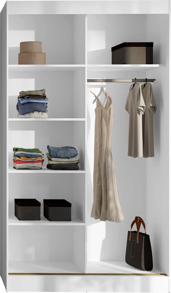 Гардероб Модин плъзгащ-бял-дължина: 120 см