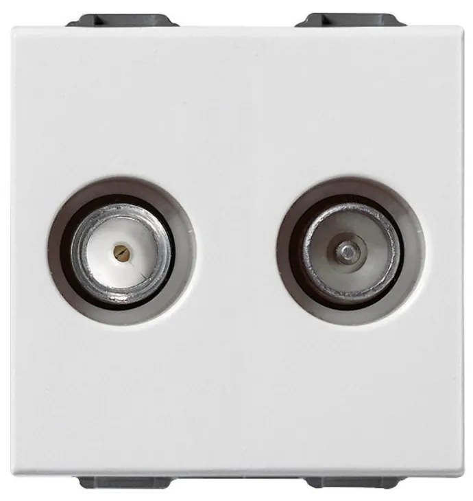 VIMAR 09302.01 Коаксиална TV розетка TV-RD-SAT единична връзка, два изхода, бял 2M  NEVE UP