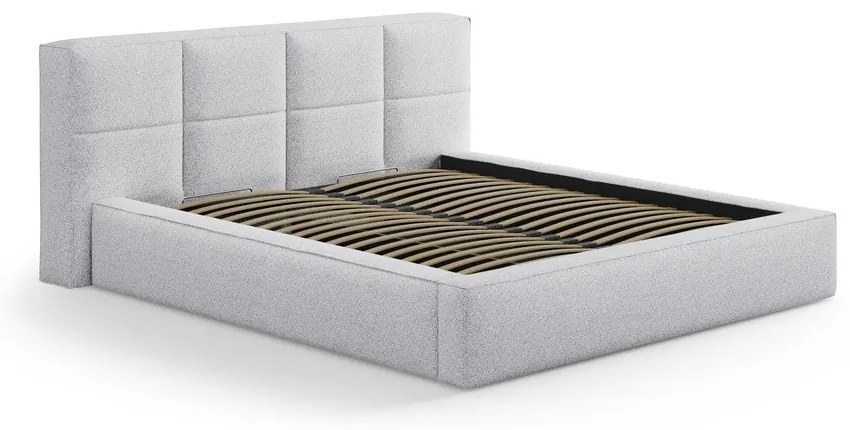 Светлосива тапицирана табла за легло 189x100 cm Darren – Micadoni