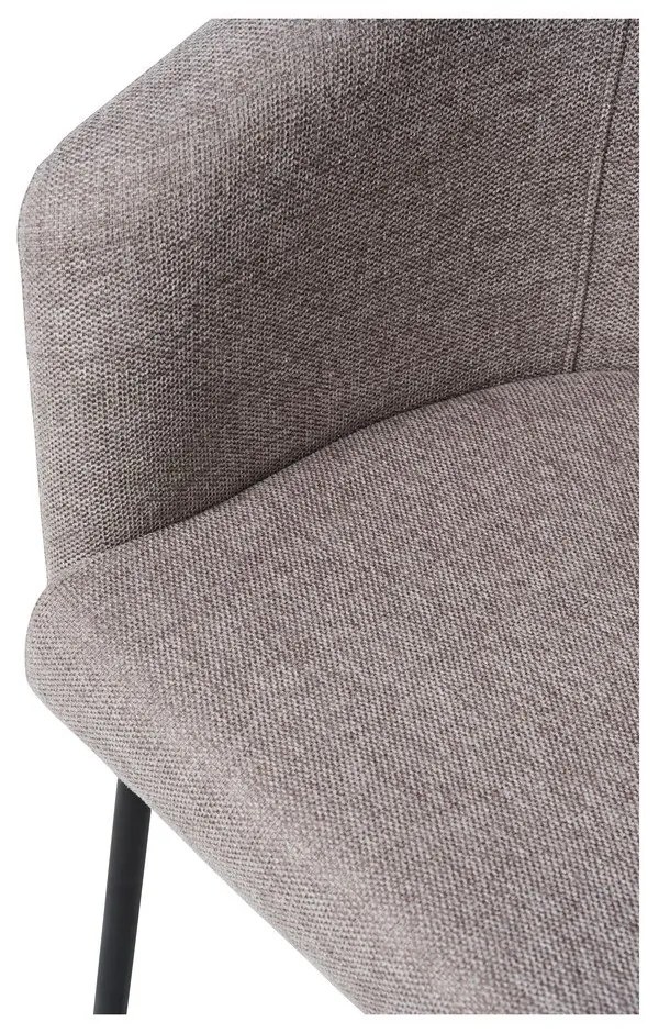 Светлосив тапициран трапезен стол с подлакътници Easton – Unique Furniture