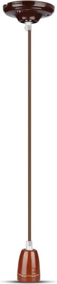 Захранващ кабел 1xE27/60W/230V кафяв/порцелан