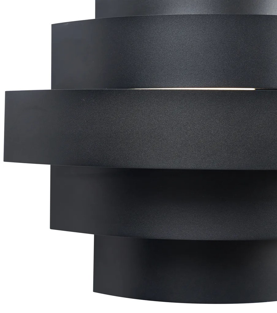 Модерна стенна лампа черна вкл. LED 3-степенно димируема - Lines